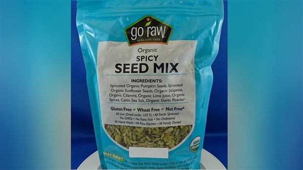Avis de rappel d'« Organic Spicy Seed Mix » de marque Go Raw 