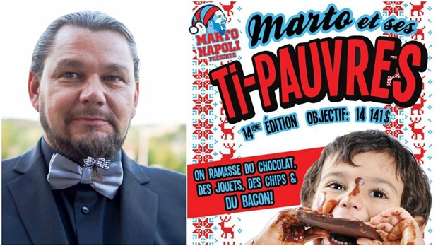 Antoine Bégin s'occupera d'amasser les sucreries pour « Marto et ses Ti-Pauvres » aujourd'hui à Saint-Georges