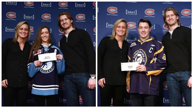 Rosalie Bégin-Cyr et Anthony Poulin reçoivent une bourse des Canadiens de Montréal