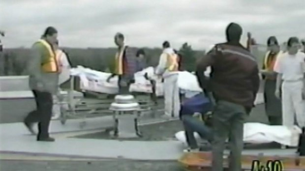Normand DeLessard présente une pratique d'évacuation du CRHB en 1992