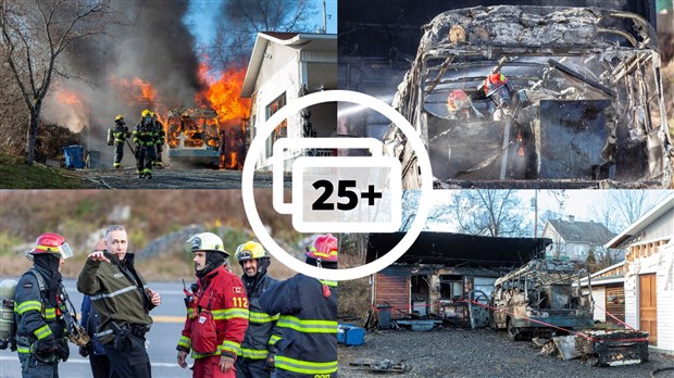 Un minibus-frigo et un garage-entrepôt rasés par les flammes