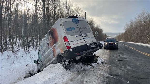 Sortie de route entre Saint-Benoît-Labre et Saint-Éphrem