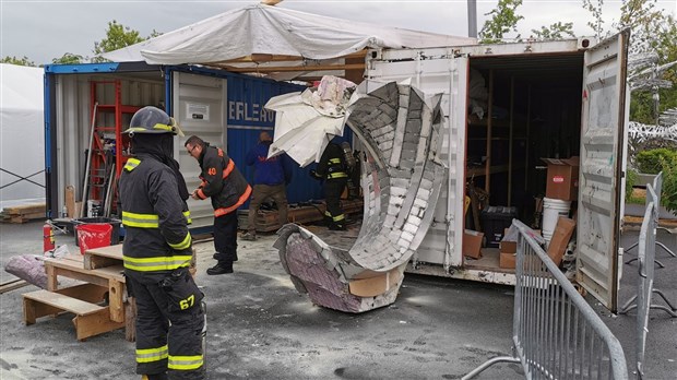 Feu mineur sur le site de Beauce Art