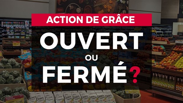 Heures d'ouverture des établissements commerciaux pour l'Action de grâce