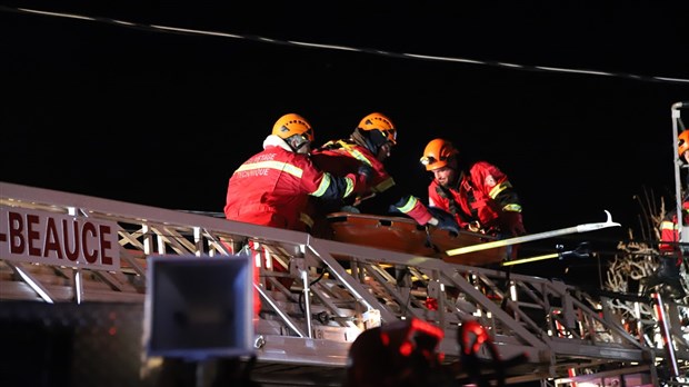 Sauvetage dans une nacelle à Beauceville