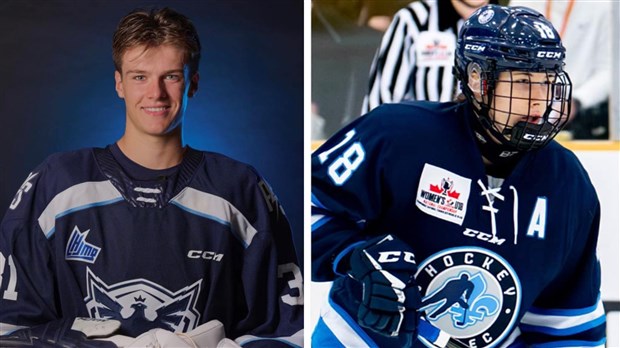 Samuel St-Hilaire et Rosalie Breton en action avec Hockey Canada