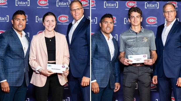 Rosalie Breton et Luc-Antoine Labbé honorés par les Canadiens de Montréal