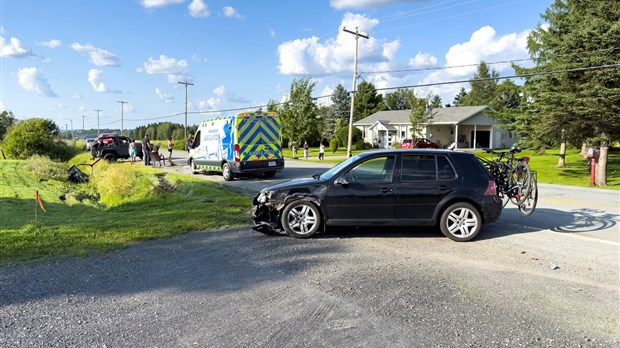 Accident impliquant deux véhicules à Saint-Éphrem