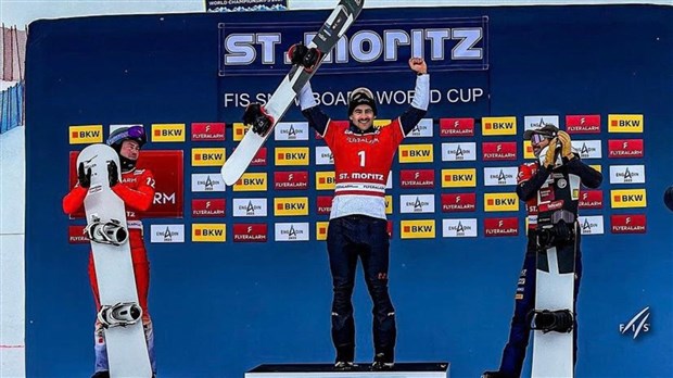 Snowboard cross: une autre victoire pour Éliot Grondin