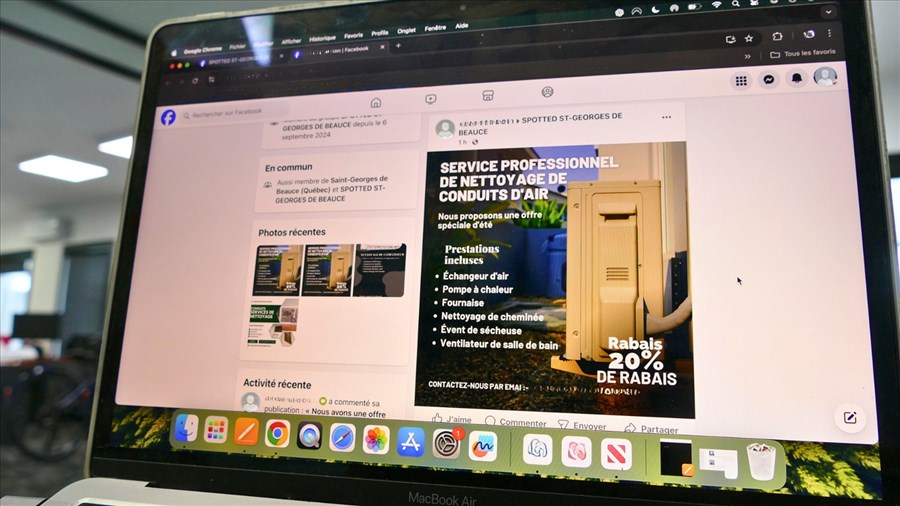 Arnaques sur Facebook : ces faux services de nettoyage qui ciblent les résidents de la Beauce