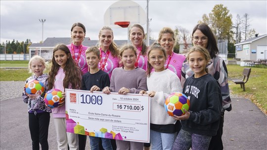 Grand Défi Pierre Lavoie: Énergie Rose remet 16 710$ à l'école Notre-Dame-du-Rosaire