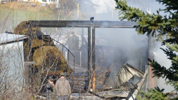 Sainte-Clothilde-de-Beauce : un bâtiment agricole détruit par un incendie