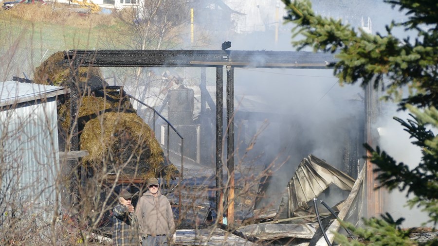 Sainte-Clothilde-de-Beauce : un bâtiment agricole détruit par un incendie