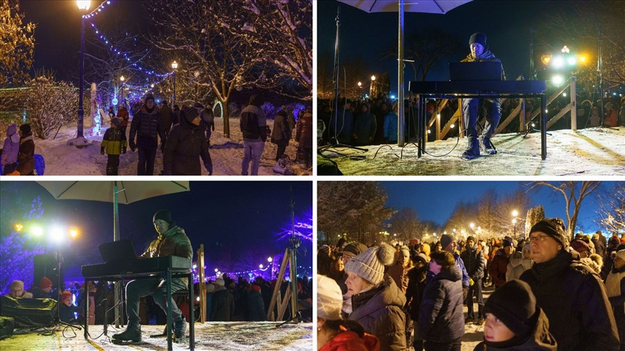 Nathan Loignon joue pour l'illumination du sentier féérique de Saint-Georges