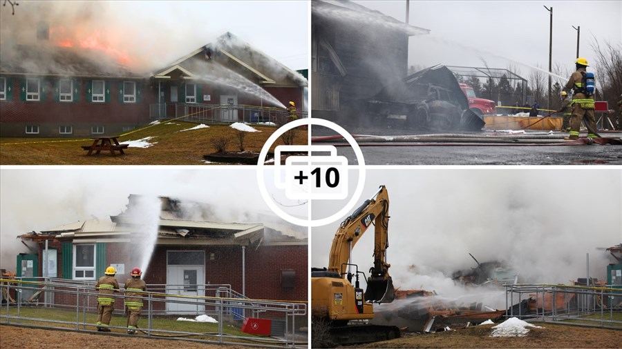 Sainte-Aurélie : le centre communautaire en proie aux flammes