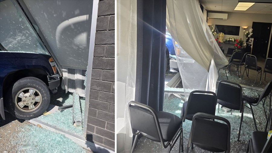 Saint-Georges: une conductrice rentre dans un salon funéraire